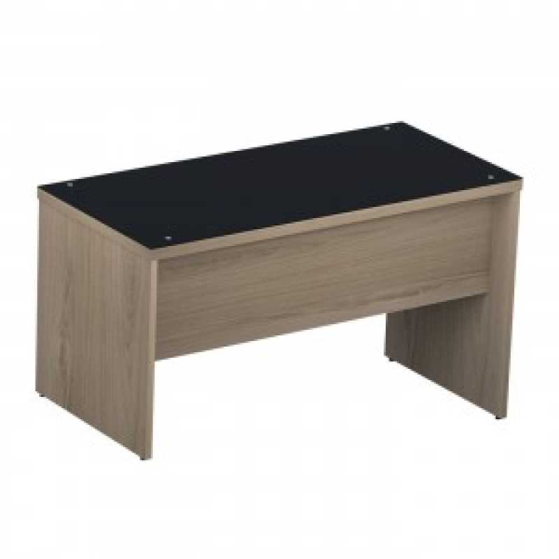 Mesa para Escritório sem Gaveta com Vidro Jardins - Mesa para Escritório Pé Aço