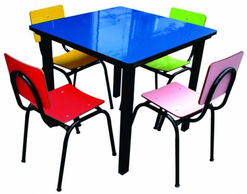 Onde Encontro Móveis para Refeitório Escolar Infantil Pompéia - Mesa para Refeitório com Cadeiras